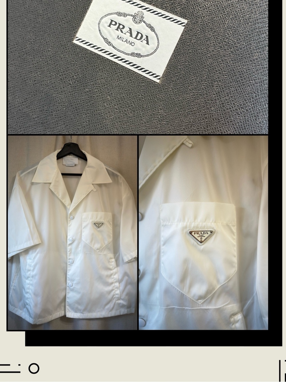 Prada Re-Nylon White Short-Sleeve Button Shirt